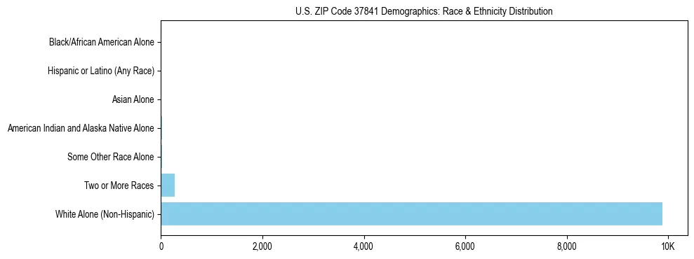 Race and Ethnicity Distribution Chart for US ZIP Code 37841