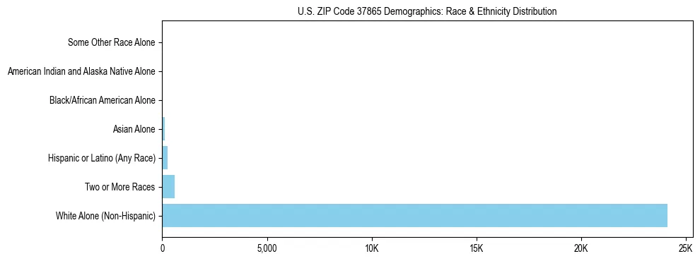Race and Ethnicity Distribution Chart for US ZIP Code 37865