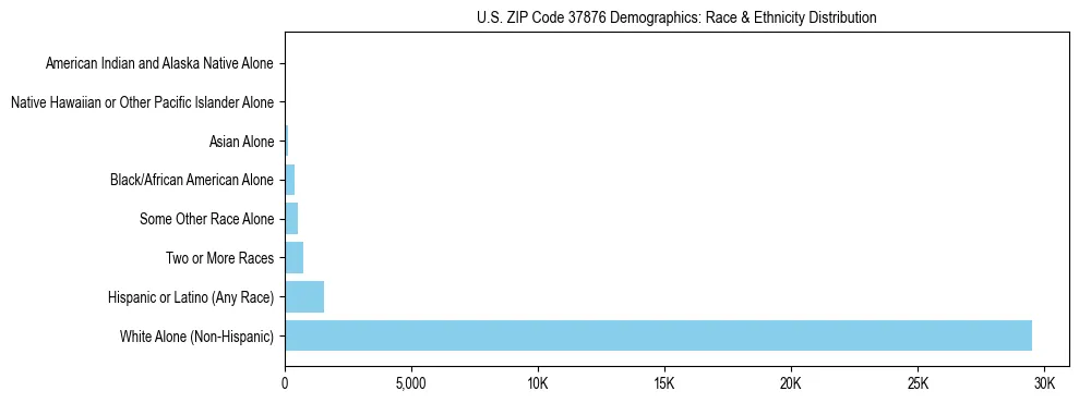 Race and Ethnicity Distribution Chart for US ZIP Code 37876