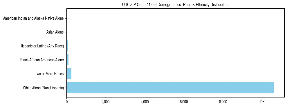 Race and Ethnicity Distribution Chart for US ZIP Code 41653