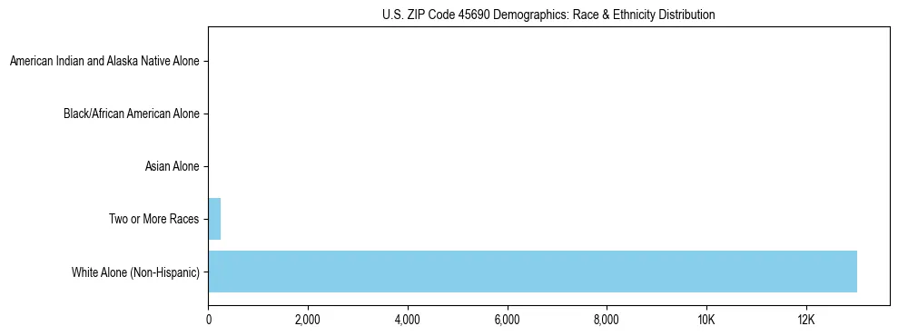 Race and Ethnicity Distribution Chart for US ZIP Code 45690