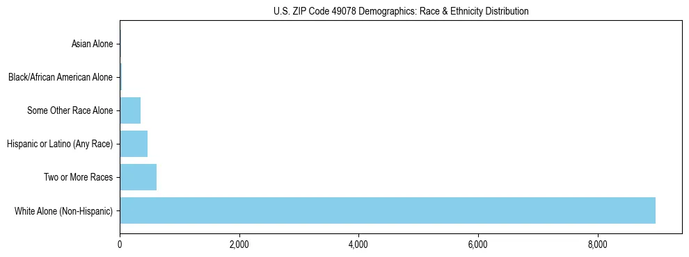 Race and Ethnicity Distribution Chart for US ZIP Code 49078