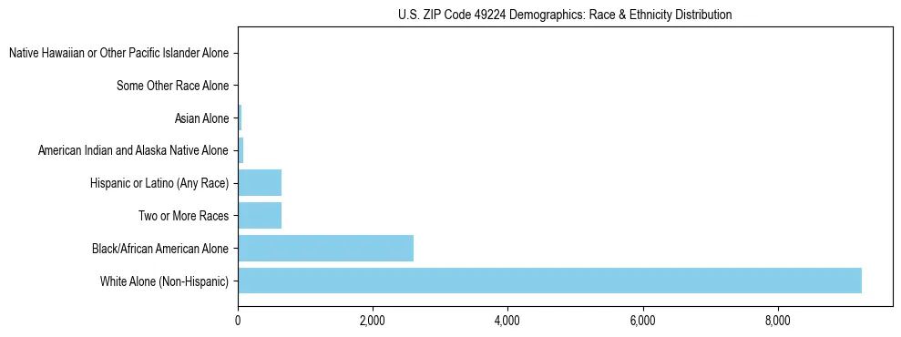 Race and Ethnicity Distribution Chart for US ZIP Code 49224