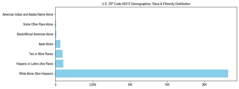 Race and Ethnicity Distribution Chart for US ZIP Code 49315