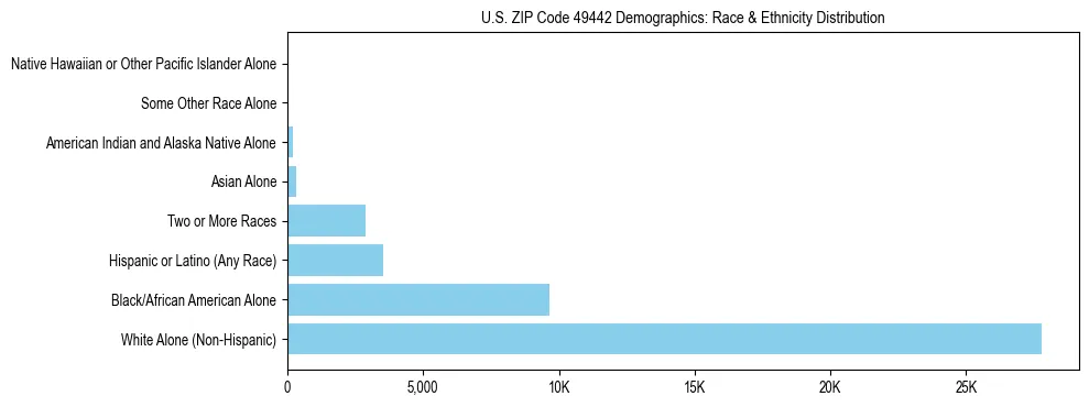 Race and Ethnicity Distribution Chart for US ZIP Code 49442