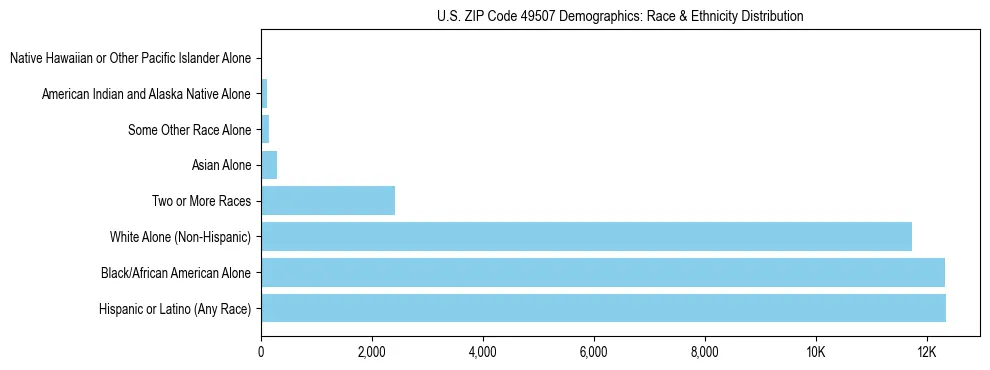 Race and Ethnicity Distribution Chart for US ZIP Code 49507