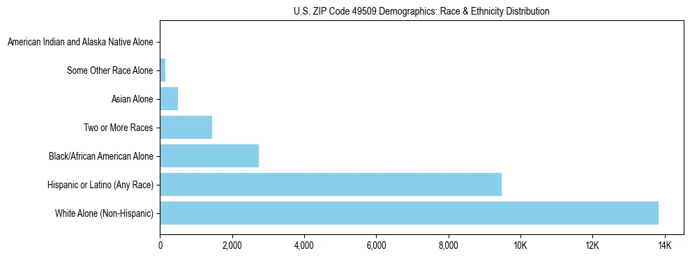 Race and Ethnicity Distribution Chart for US ZIP Code 49509