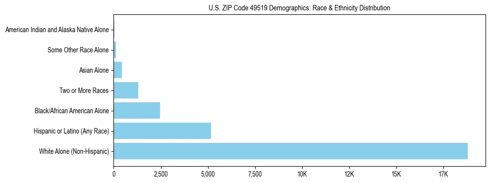 Race and Ethnicity Distribution Chart for US ZIP Code 49519
