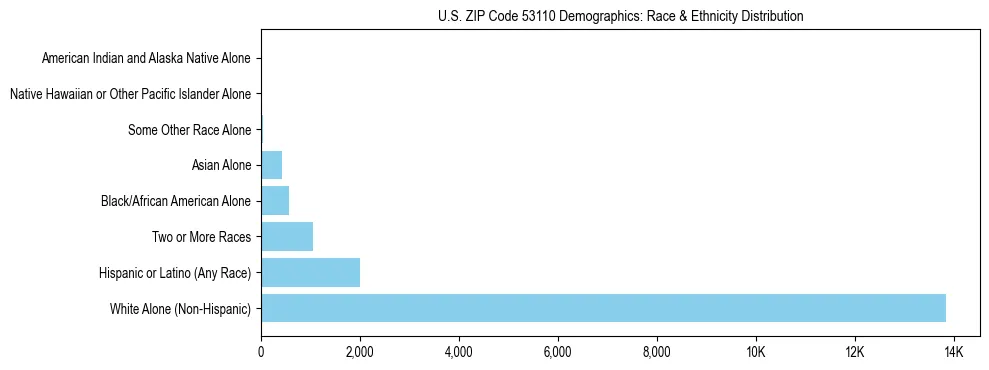 Race and Ethnicity Distribution Chart for US ZIP Code 53110