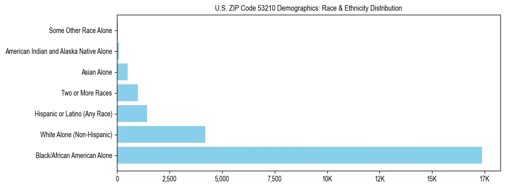 Race and Ethnicity Distribution Chart for US ZIP Code 53210