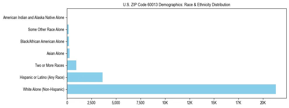 Race and Ethnicity Distribution Chart for US ZIP Code 60013