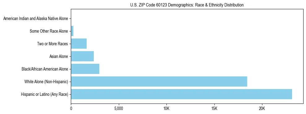Race and Ethnicity Distribution Chart for US ZIP Code 60123