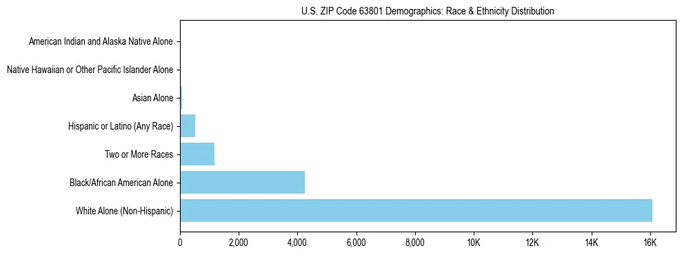 Race and Ethnicity Distribution Chart for US ZIP Code 63801