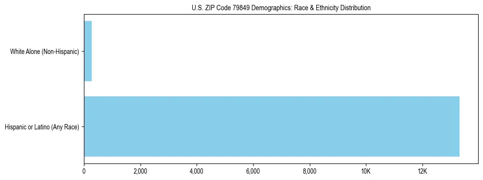 Race and Ethnicity Distribution Chart for US ZIP Code 79849