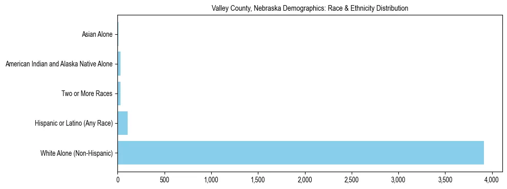 Race and Ethnicity Distribution Chart for Valley County, Nebraska