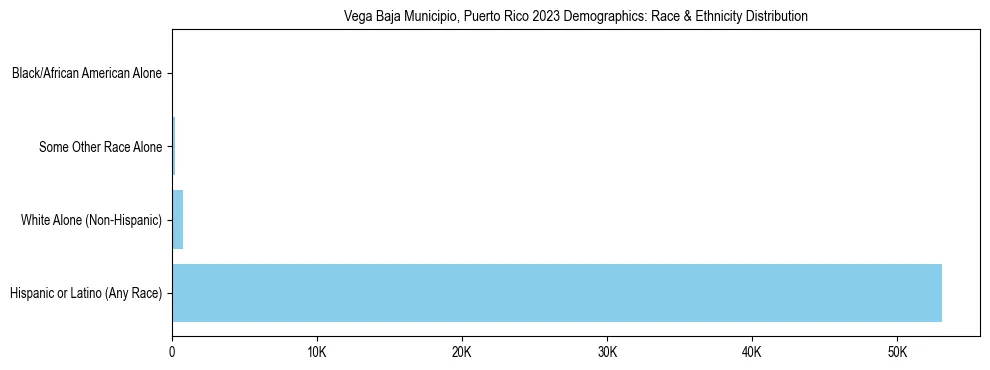 Race and Ethnicity Distribution Chart for Vega Baja Municipio, Puerto Rico