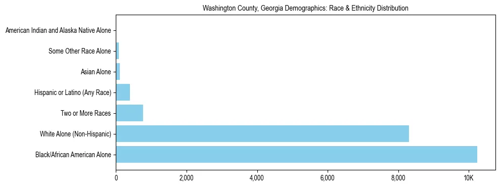 Race and Ethnicity Distribution Chart for Washington County, Georgia