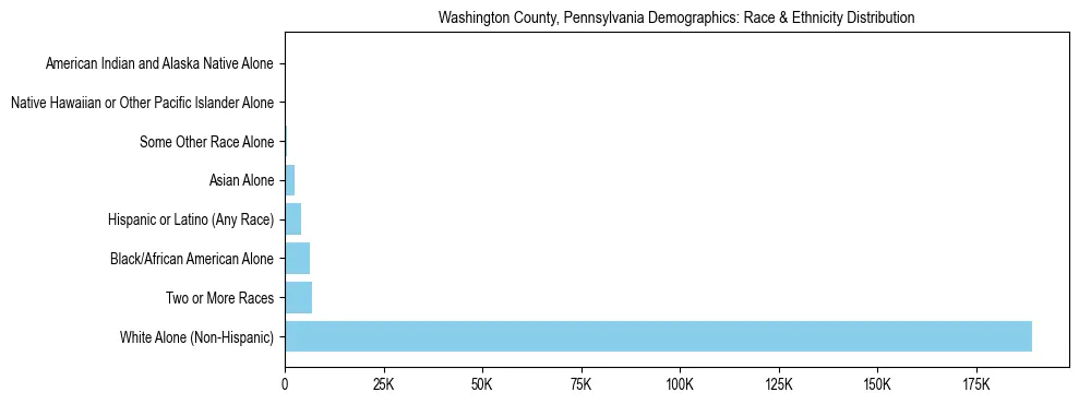 Race and Ethnicity Distribution Chart for Washington County, Pennsylvania