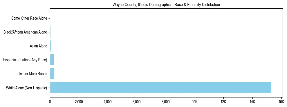 Race and Ethnicity Distribution Chart for Wayne County, Illinois