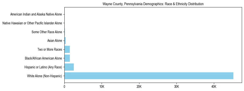 Race and Ethnicity Distribution Chart for Wayne County, Pennsylvania