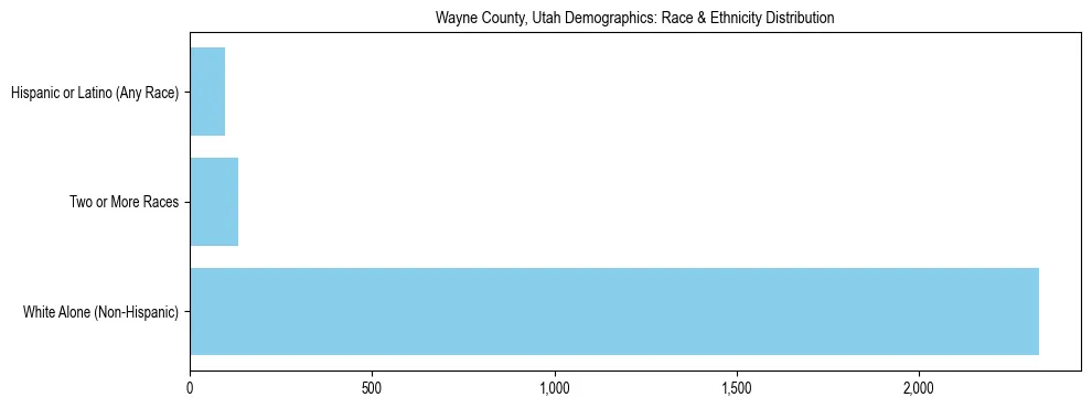 Race and Ethnicity Distribution Chart for Wayne County, Utah