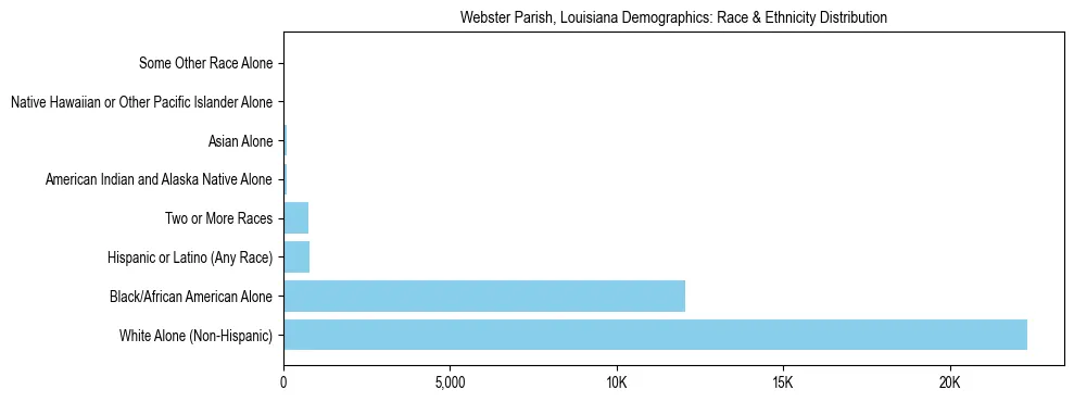 Race and Ethnicity Distribution Chart for Webster Parish, Louisiana