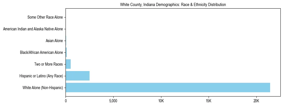 Race and Ethnicity Distribution Chart for White County, Indiana