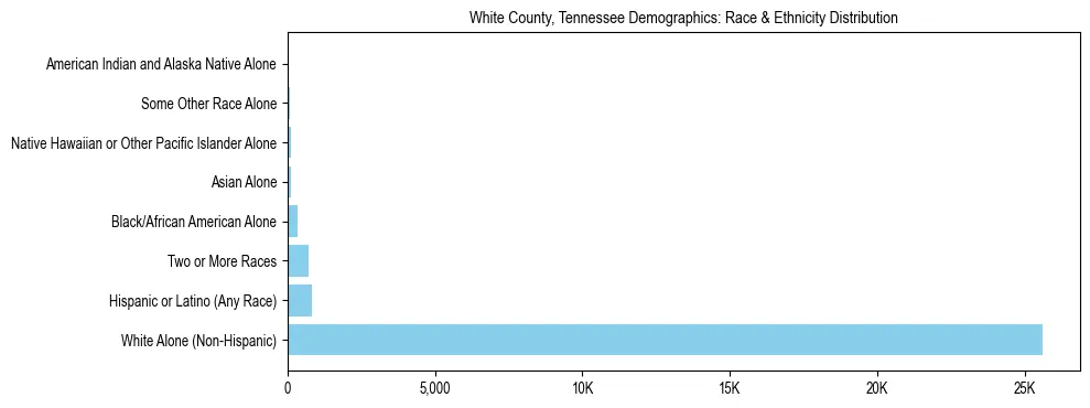 Race and Ethnicity Distribution Chart for White County, Tennessee