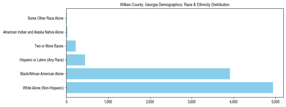 Race and Ethnicity Distribution Chart for Wilkes County, Georgia