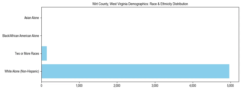 Race and Ethnicity Distribution Chart for Wirt County, West Virginia