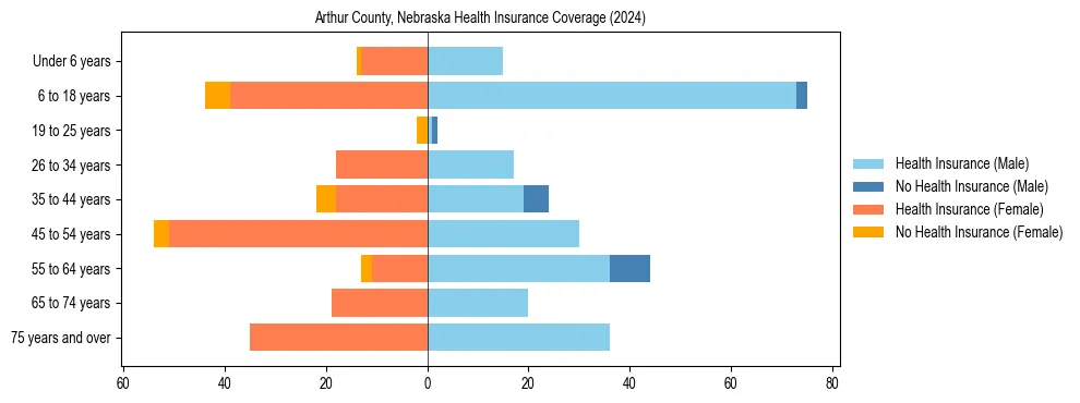 Health insurance pyramid for Arthur County, Nebraska