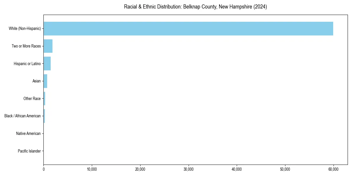Bar chart showing racial distribution in for 2024