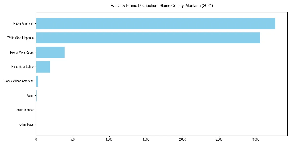 Bar chart showing racial distribution in  for 2024