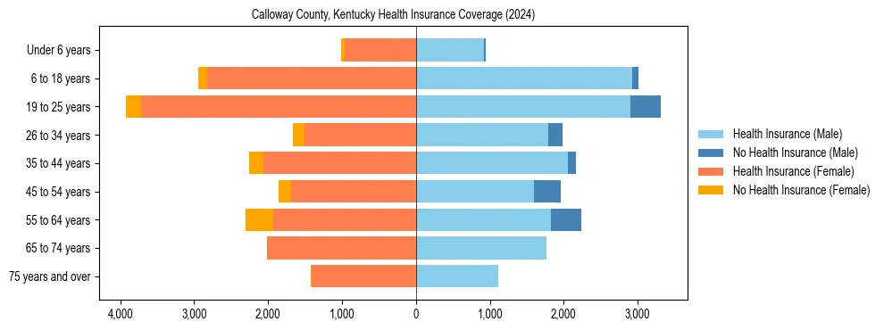 Health insurance pyramid for Calloway County, Kentucky