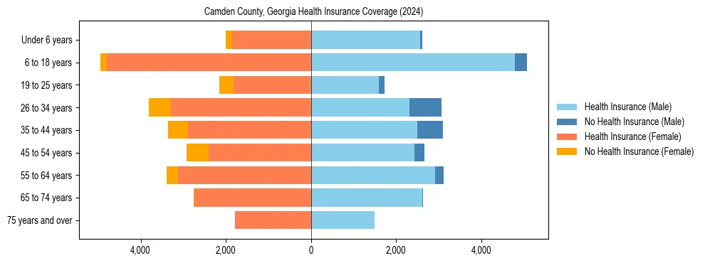 Health insurance pyramid for Camden County, Georgia