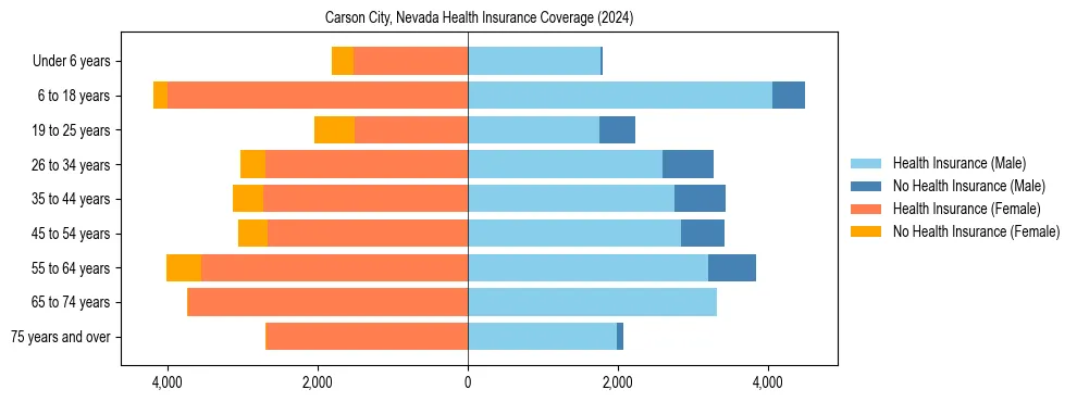 Health insurance pyramid for Carson City, Nevada