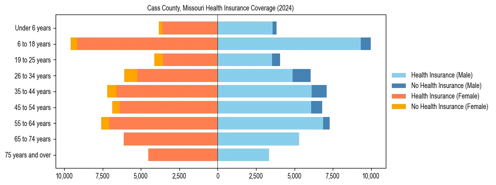 Health insurance pyramid for Cass County, Missouri