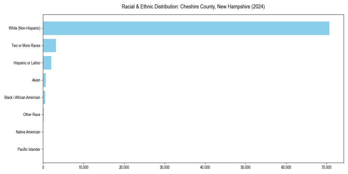 Bar chart showing racial distribution in for 2024