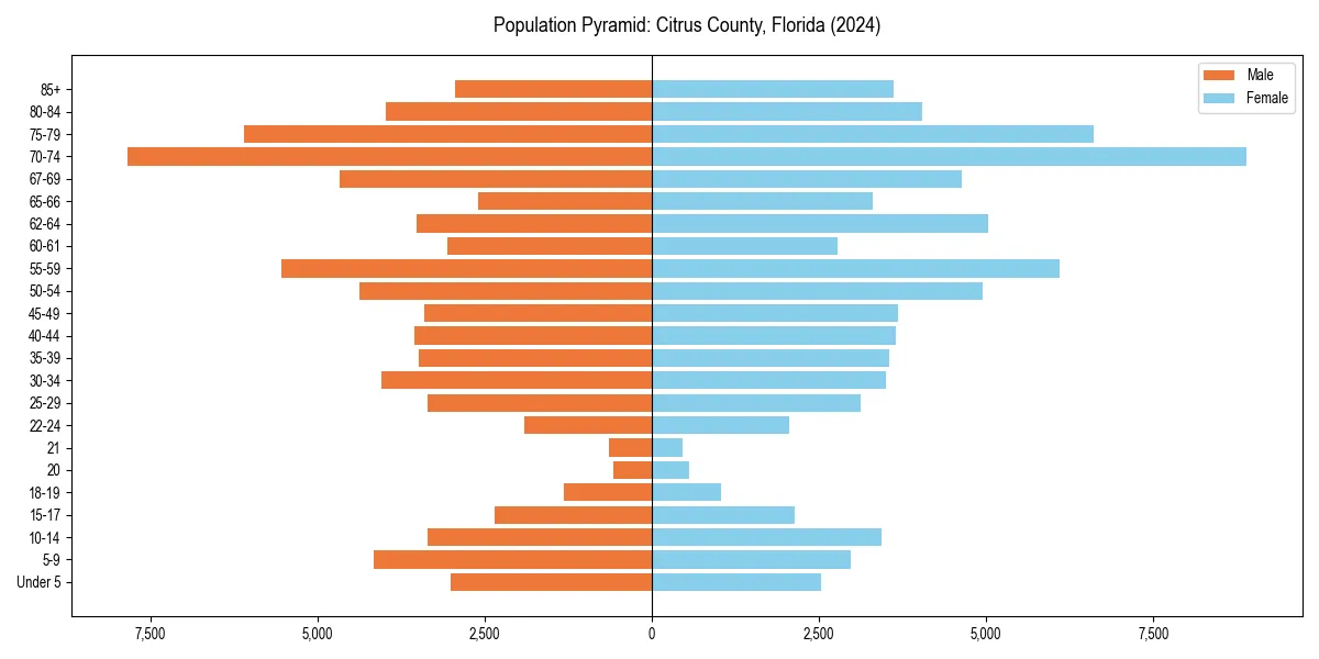 Population pyramid for 