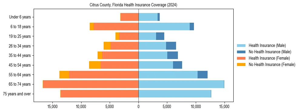 Health insurance pyramid for Citrus County, Florida