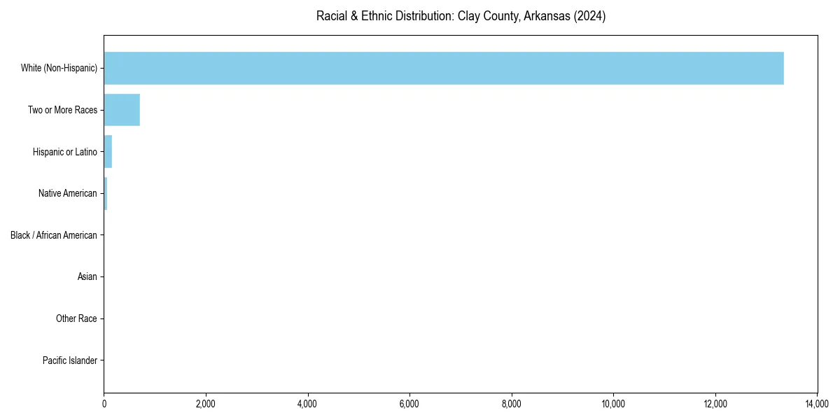Bar chart showing racial distribution in  for 2024