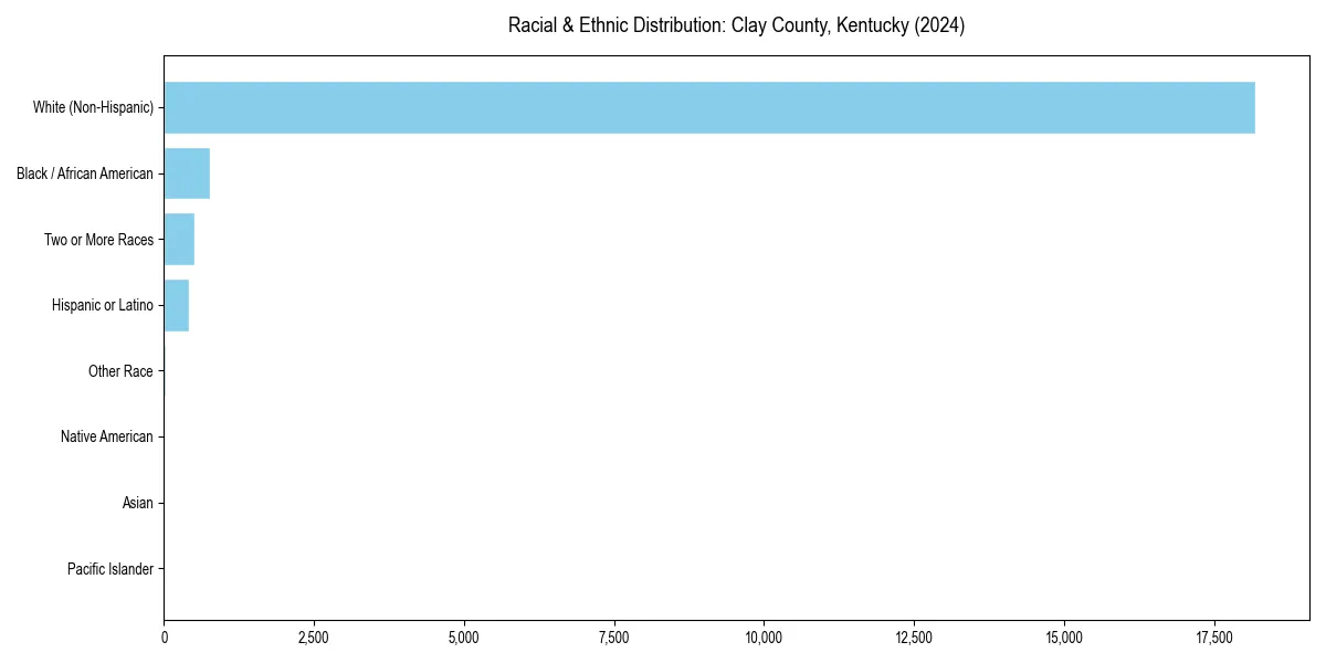 Bar chart showing racial distribution in  for 2024