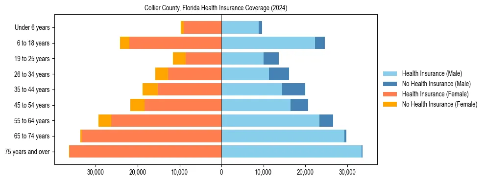 Health insurance pyramid for Collier County, Florida