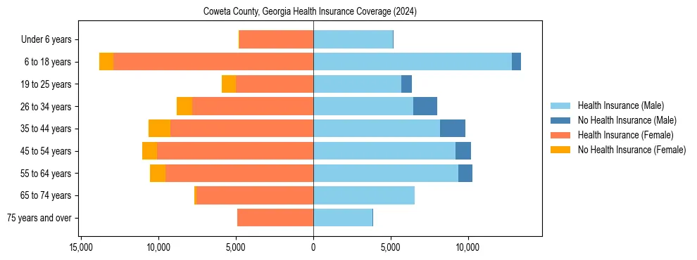 Health insurance pyramid for Coweta County, Georgia