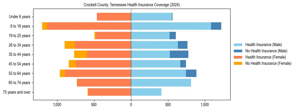 Health insurance pyramid for Crockett County, Tennessee