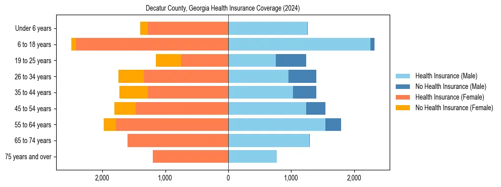 Health insurance pyramid for Decatur County, Georgia