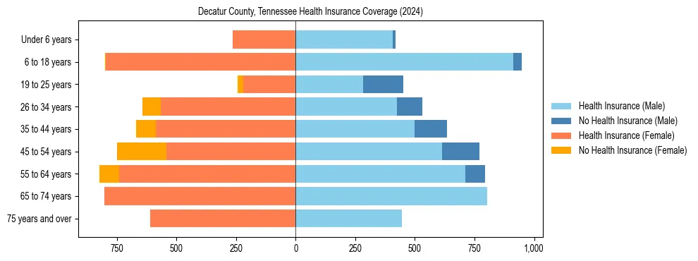 Health insurance pyramid for Decatur County, Tennessee