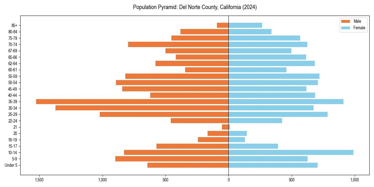 Population pyramid for 