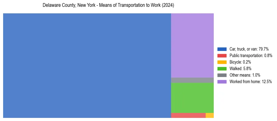 Commute modes in Delaware County, New York