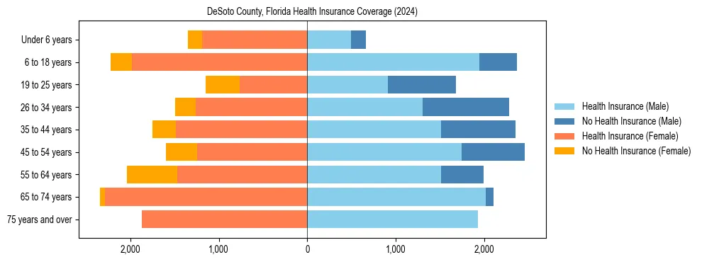 Health insurance pyramid for DeSoto County, Florida